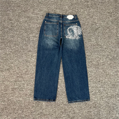 Derschutze Dark Blue Portrait Embroidery Jeans