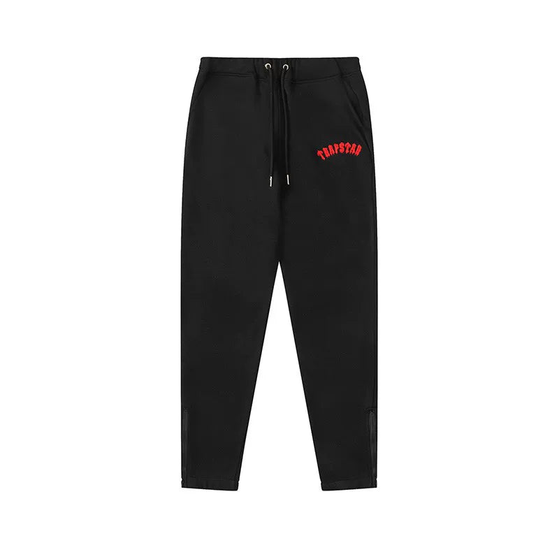Trapstar Style Autumn/Winter Hip-Print Sweatpants - Black/Red
