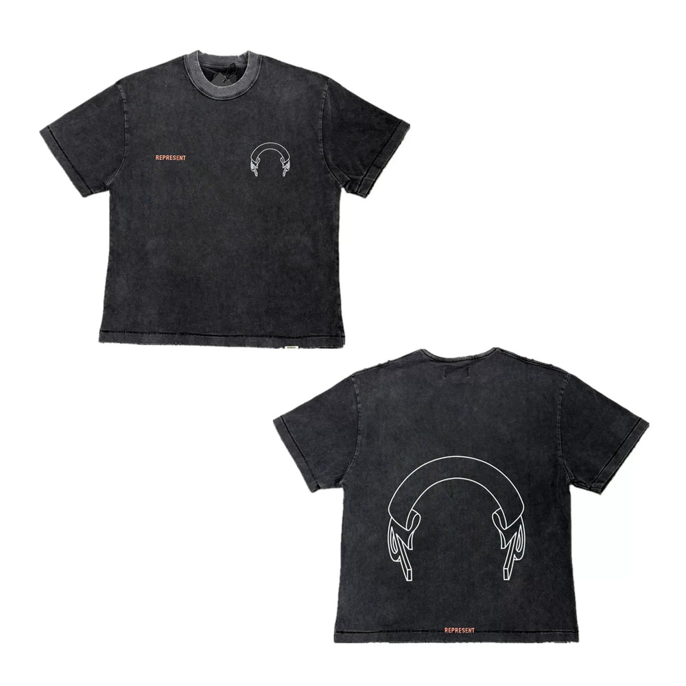 Represent Headphones Graphic T-Shirt - Vintage Black