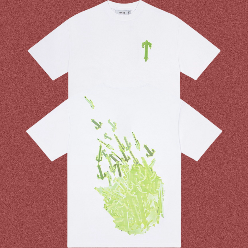 Trapstar Neon Green Multi-T Explosion Tee - White