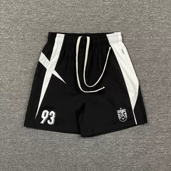 Represent Colorblock "93" Athletic Shorts - Black/White