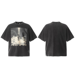 Fog Essentials T Shirts Spring and Summer FOG Washing Water Old Series Short Sleeves