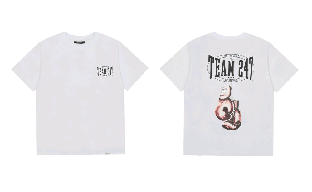 Represent "Team 247" Boxing Gloves Graphic T-Shirt - White