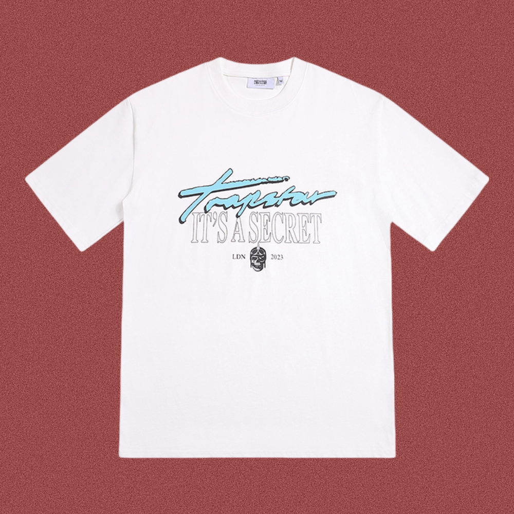 Trapstar "It's A Secret" Script Graphic Tee - White/Blue