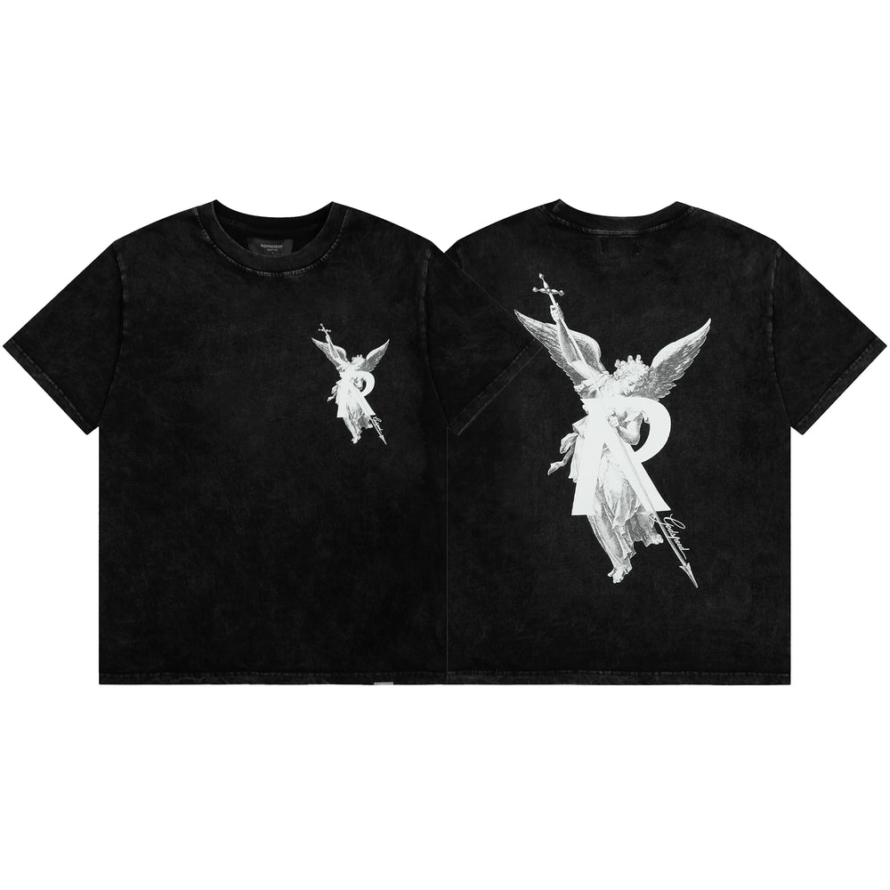 Represent Archangel & Sword "R" Graphic T-Shirt - Vintage Black