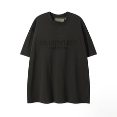 Fog Essentials T Shirts Spring/Summer FOG Duplex Embossed Letter Crew Neck Short Sleeves