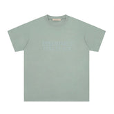 Fog Essentials T Shirts Spring Summer FOG Season 8 Flocking Letter Crew Neck Short Sleeves