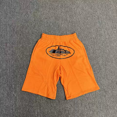 Corteiz Alcatraz Island Graphic Heavyweight Shorts Orange