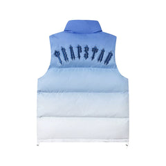 Trapstar Ombre Fade Puffer Vest - Blue/White