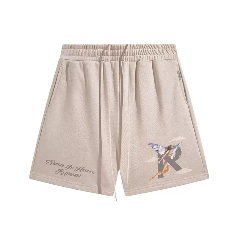 Represent "Storms In Heaven" Graphic Heavyweight Shorts - Oatmeal