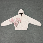 Derschutze Cherry Blossom Embroidery Zip-Up Hoodie
