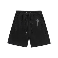 Trapstar Tonal Gothic Arch Logo Sweat Shorts - Black