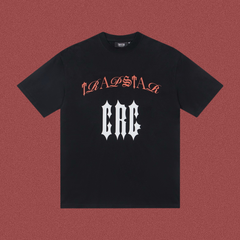 Trapstar Arch Logo & "CRC" Gothic Tee - Black/Orange