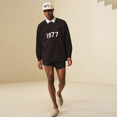 Fear of God Essentials 1977 Knit Polo Long Sleeve Fog Sweater for Men and Women