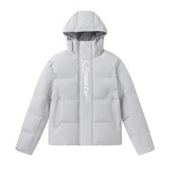 Trapstar Embossed Arch Logo Puffer Jacket - Light Grey