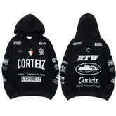 Corteiz All-Over Multi-Logo Heavyweight Hoodie - Black
