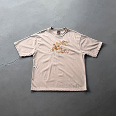 Derschutze Vintage Character Scene T-Shirt - Light Khaki