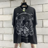 Fog Essentials T Shirts Spring and Summer FOG Joint Series Washing Water Old Crew Neck Short Sleeves