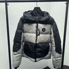 Trapstar Colorblock Hooded Puffer Jacket - Khaki/Black