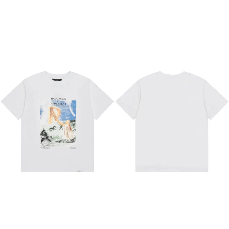 Represent Vintage Oil Painting Graphic T-Shirt - White