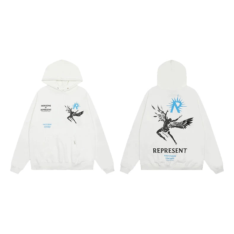 Represent Archangel & Sun Graphic Heavyweight Hoodie - White