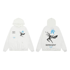 Represent Archangel & Sun Graphic Heavyweight Hoodie - White