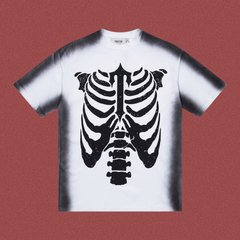 Trapstar Distressed Ribcage Graphic Tee - Gradient White/Black