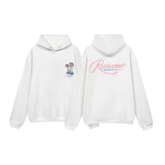 Represent Palm Trees & Script Graphic Heavyweight Hoodie - White