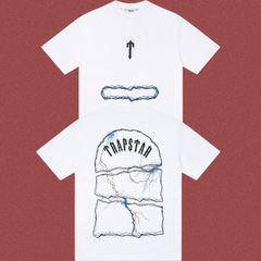 Trapstar Cracked Stone & Lightning Graphic Tee - White