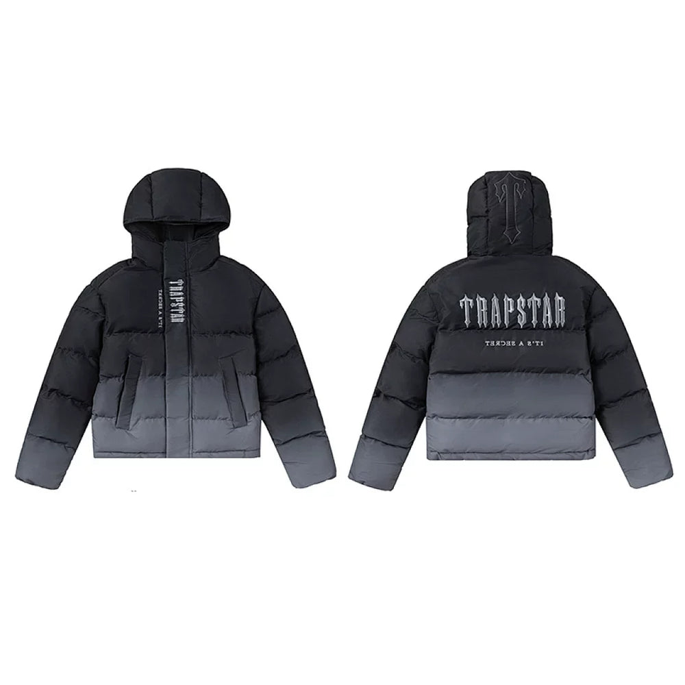 Trapstar Ombre Fade Puffer Jacket - Black/Grey