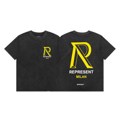 Represent Milan City Edition "R" Graphic T-Shirt - Black/Yellow