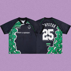 Trapstar x Wray & Nephew Graphic Football Jersey - Black/Green