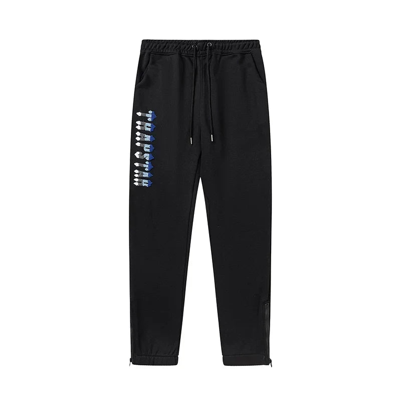 Trapstar Style Autumn/Winter Casual Side-Logo Sweatpants - Black