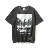 Fog Essentials T Shirts Spring and Summer FOG Washing Water Old Crew Neck Short Sleeves