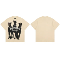 Represent "Thoroughbred" Doberman Graphic T-Shirt - Off-White