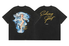 Represent "Enduring Spirit" Angel Graphic T-Shirt - Black