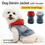 Denim Dog Jean Jacket Vest with D-Ring Cool Spring Dog Hoodies Breathable Lightweight Puppy Harness Coat For Small Medium Dogs