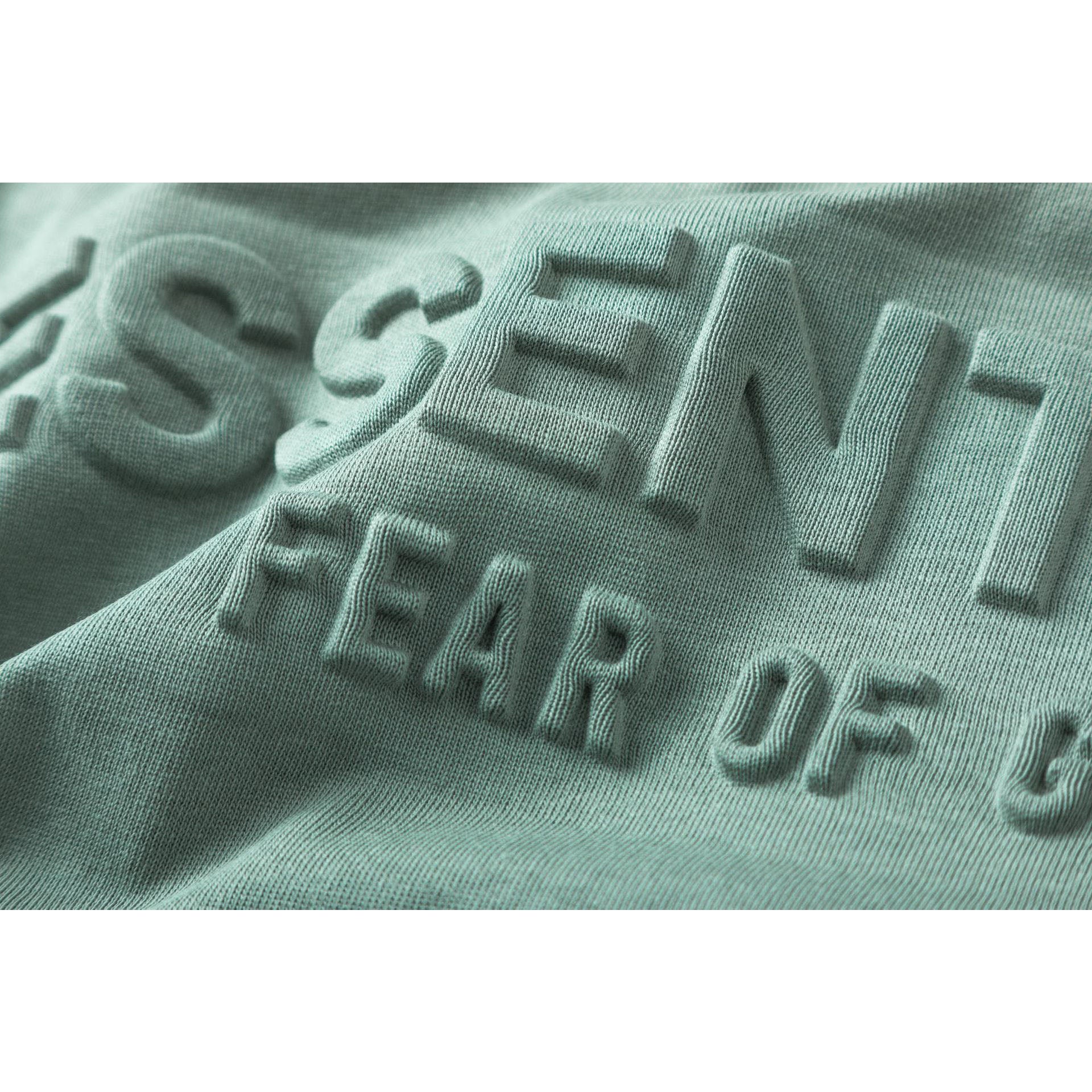 Fog Essentials T Shirts Spring/Summer FOG Duplex Embossed Letter Crew Neck Short Sleeves