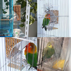 No Mess Bird Cage Feeder 2Pack Automatic Parrot Seed Feeders with Perch Acrylic Transparent Seed Food Container Cage Accessories for Small and Medium Lovebirds Parakeets
