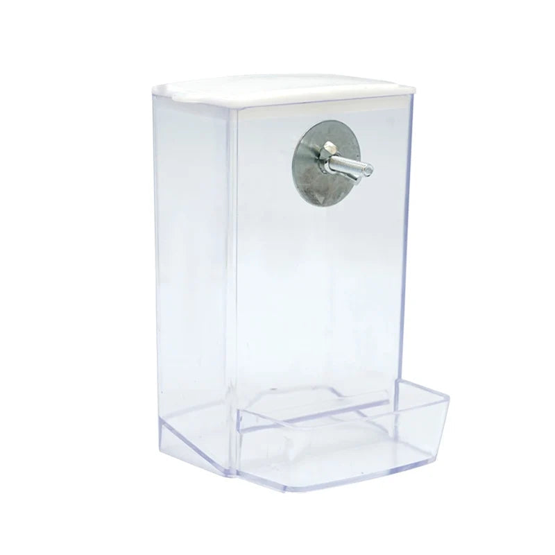 Automatic Bird Feeder Parrot Quail Cage Hanging Feeder Box Automatic Anti-Spill Mount Budgie Cockatiel Conure Food Dispenser