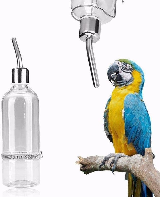 Pet Water Dispenser Automatic Pet Water Feeder Pet Hanging Water Feeding Bottle Hamster Water Bottle Water Feeder for Birds with Stainless Steel Ball Nipple Hover Image