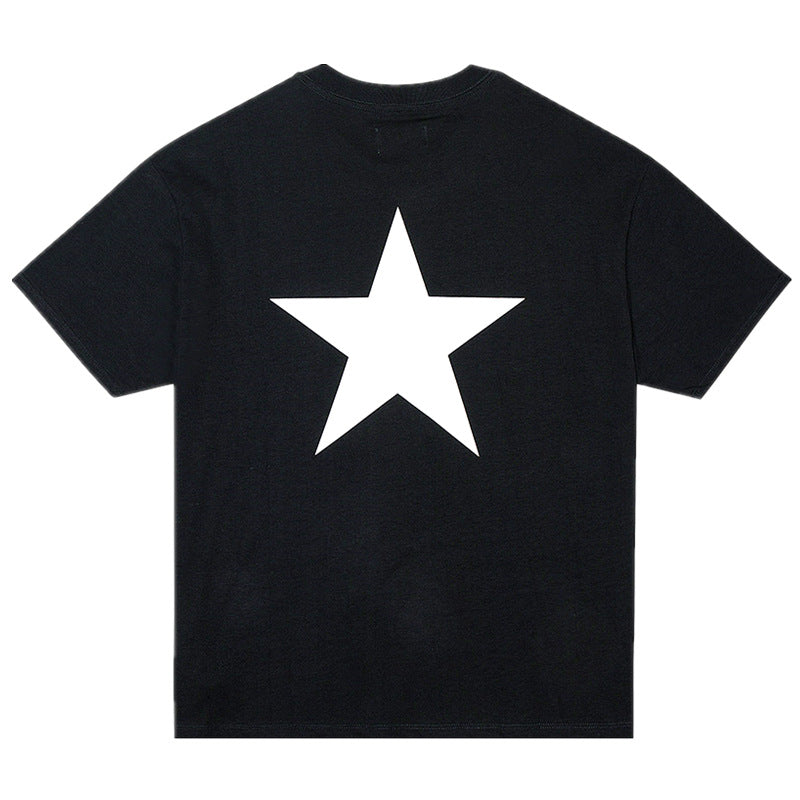 Fog Fear of God Essentials T Shirt Double-Line Five-Pointed Star Printed Short Sleeve High Street Loose T-shirt for Men