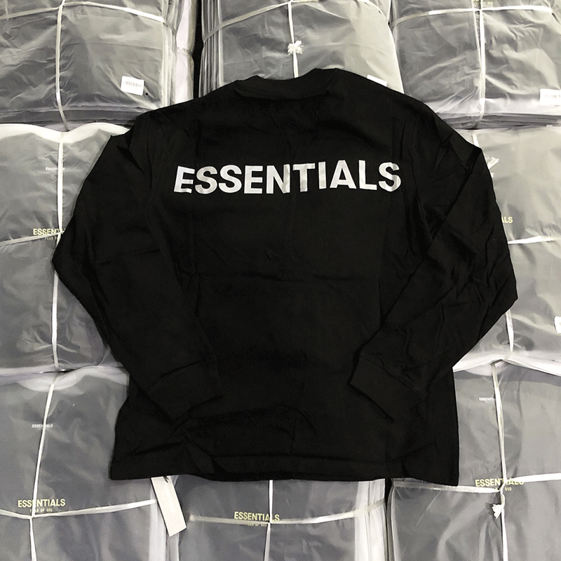 Fog Fear of God Essentials T Shirt Long Sleeve Reflective Printed Loose Base T-shirt