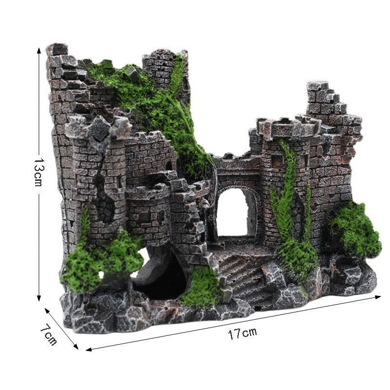 Resin Castle Fish Tank Decoration