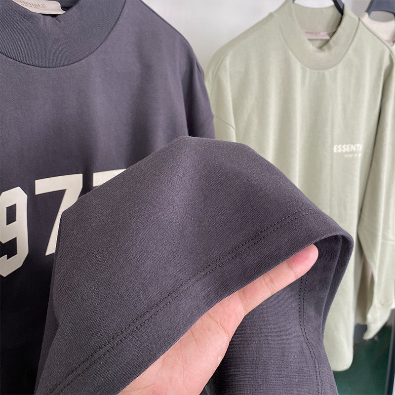 Fog Essentials Long Sleeve T-Shirt Unisex Flocking Logo Loose Sweater