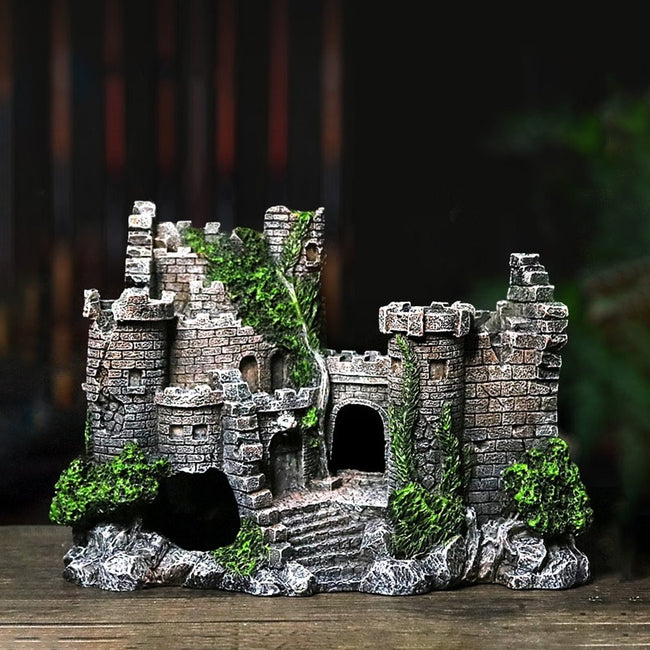 Resin Castle Fish Tank Decoration Hover Image
