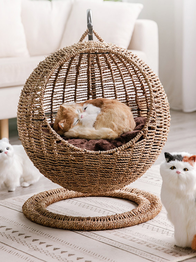 Circle type rattan style cat house Main Image
