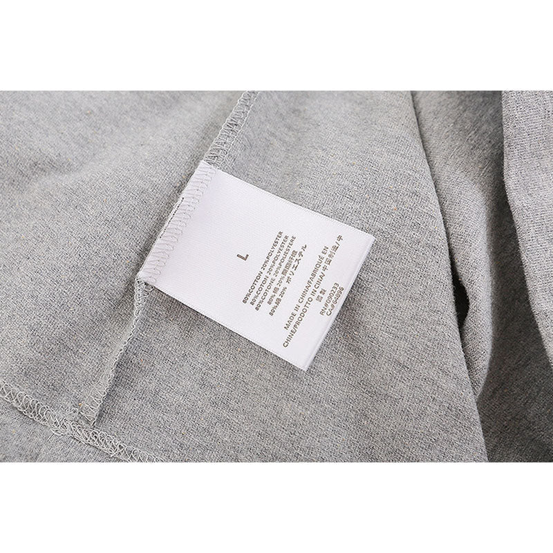 Fog Essentials T Shirts Spring Summer FOG Double Line Flocking Letter Crew Neck Short Sleeves