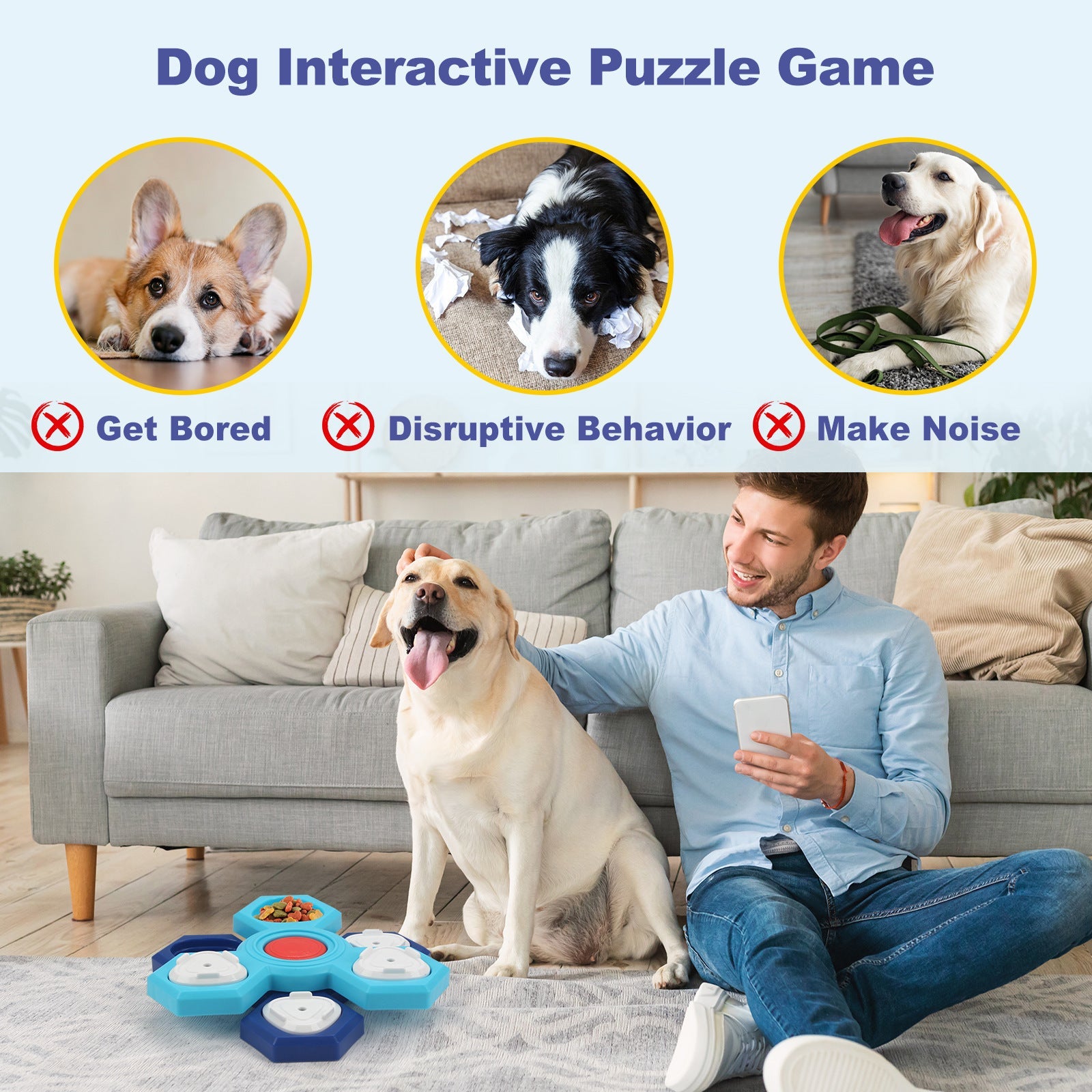 4-Layer Slow Feeder Dog Bowl — Dog Puzzle & Enrichment Feeder