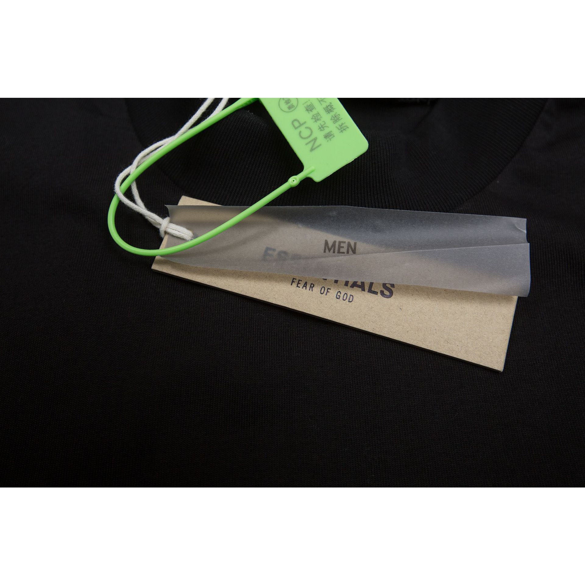 Fog Essentials T Shirts Autumn and Winter FOG Double Line Flocking Letter Crew Neck Short Sleeves
